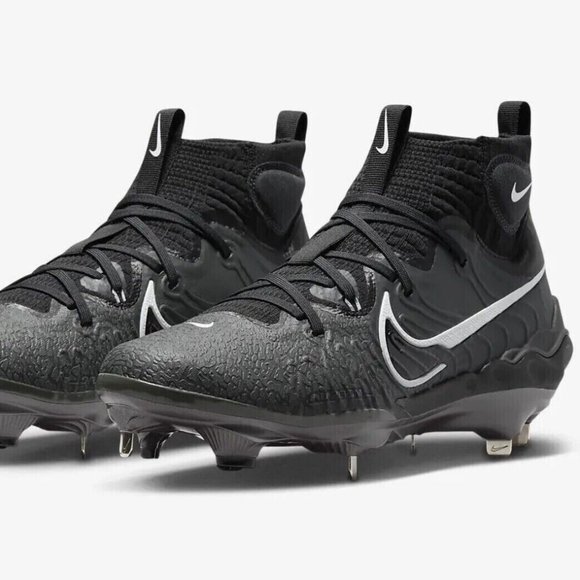 Nike Alpha Huarache NXT Black Metal Baseball Cleats DJ6517-010 Mens NEW - Picture 1 of 16